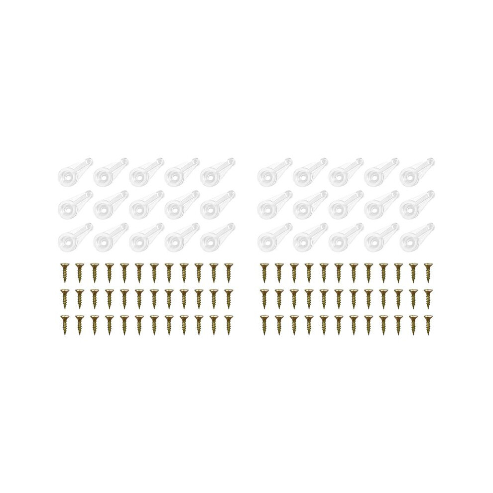 100 Pairs Glass Retainer Clips Kit Cabinet Glass Clips 4Mm Doors Clips With Screws For Fixing Glass Cabinet Doors 4712552810384