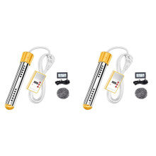 2X Immersion Water Heater, 1500W Electric Submersible Water Heater with Timer, Stainless Steel Guard Cover EU Plug