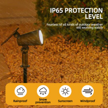 9 LED Solar SpotLights Outdoor Solar Landscape Lights IP65 Waterproof Brightness Adjustable for Garden Yard Color Light