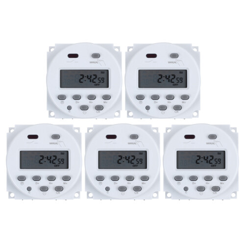 5X  12V Digital LCD Power Programmable Timer   Relay 16A Amps