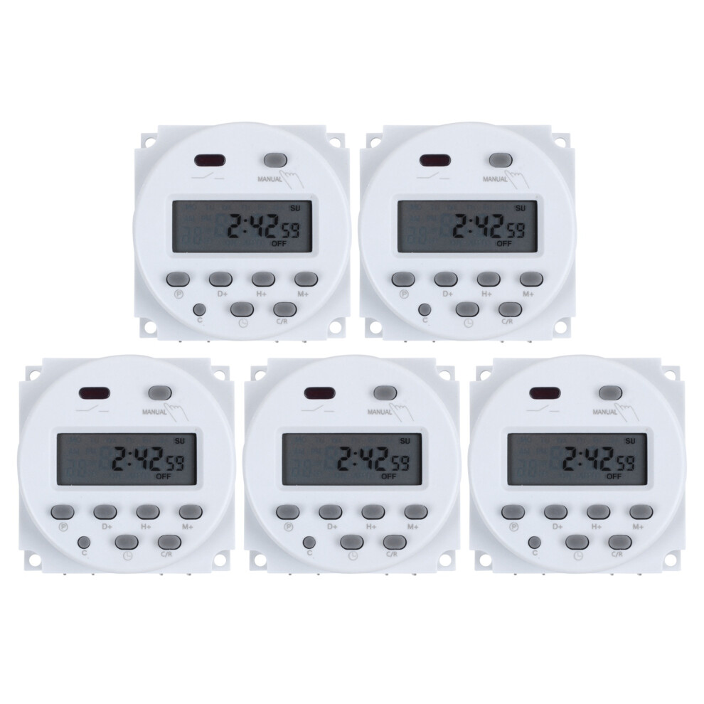 5X 12V Digital Lcd Power Programmable Timer Relay 16A Amps 6031009870657