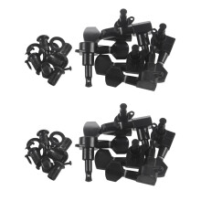 2 set Chitarra Piccola Tenuta Sigillata Pioli Sintonizzatori Accordatori Teste di Macchine(Nero 6R6L)