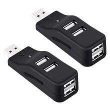 2X 4 Port USB Hub, USB 2.0 Daten Hub Splitter, Klein, Tragbar, für PC, Laptop, Notebook, XPS, und Mehr