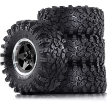 4pc 136mm Metal 2.2in Beadlock Wheel Rim Tire 1/8 1/10 RC Crawler Car Axial SCX10 Wraith RR10 Capra for TRX4 B