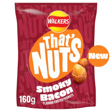 Walkers Smoky Bacon Peanuts 160g (Pack of 8)