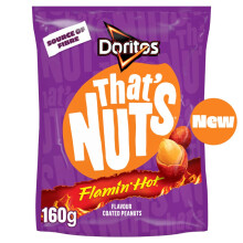 Doritos Flamin' Hot Peanuts 160g (Pack of 8)