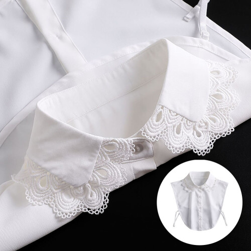 1 Pezzo Colletto Finto Bianco Mezza Camicia Staccabile Per Donna 2