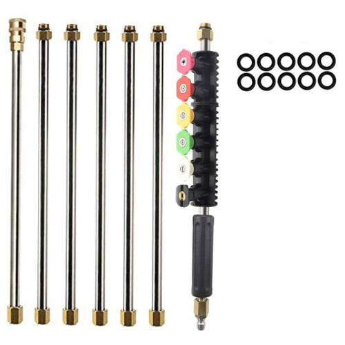 10FT Gutter Cleaning Tool Pressure Washer Extension Wand with 6 Nozzle Tips,1/4In Quick Connect,Power Washer Accessories