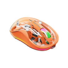 FMOUSE Draadloze -Muis 2.4G USB Transparante Magnetische Oplaadbare Mute-Muis met Led-Lampmuis voor Laptop  PC F