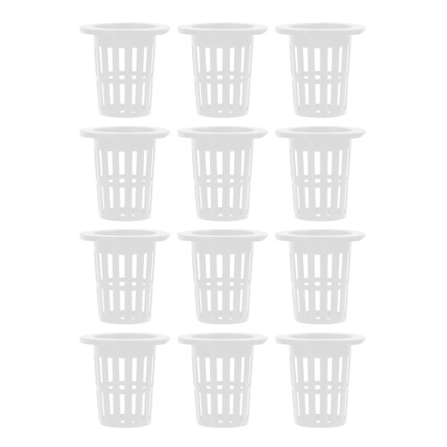 50Pcs White Hydroponic Mesh Plant Pots for Soilless Growth 2