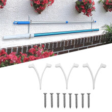 Pool-StangenaufhäNger Premium 4-Teiliges Aluminium-Halterset, Haken für Teleskopstangen, Skimmer, Laubharken, BüRsten