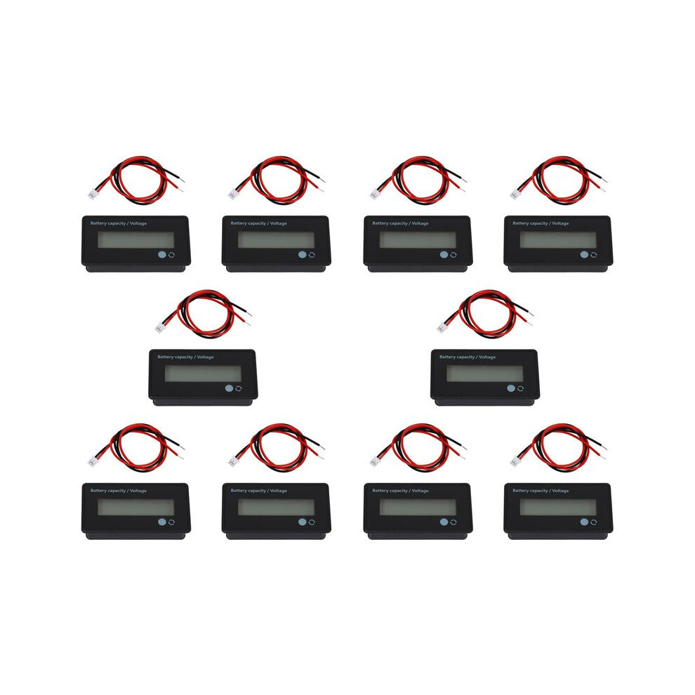 10X 12V 24V 36V 48V Battery Meter,Battery Capacity Voltage Indicator, Lithium Ion Battery Charge Discharge Monitor 4711216444156