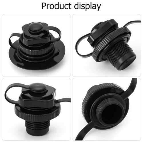 Adattatore pompa gonfiaggio PVC Boston 4 pezzi nero antiperdita 1
