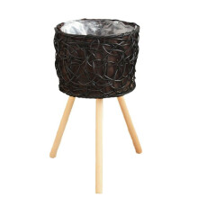 Balcony Floor-Standing Plant Baskets Woven Flower Pots Living Room Decorative Flower Stands Indoor Storage Racks,20cm