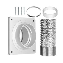 Trockner-Entlüftungswandplatte mit Schlauch (4 Zoll, 8 Fuß), Twist-Lock-Trockner-Entlüftungsanschluss-Set, 4-Zoll-Trockner-Kanalanschlussflansch B