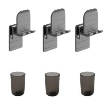 Toothbrush Rack Punch-Free Bathroom Wall-Mounted Mouthwash Cup Holder Electric Toothbrush Rack Gray