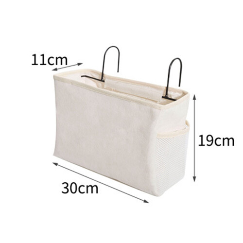 borsa organizzatore in feltro per letto con supporto guide (bianco) 1