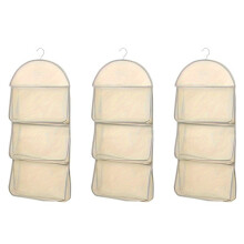 Organizzatore da Appendere A Tre Strati per Biancheria Intima, Calzini e Reggiseni - Organizzatore da Parete con Tasca Trasparente per Dormitorio, 3