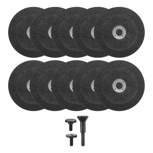 Rodas de Corte de 3 Polegadas com Kit de Mandril de 1/4 de Polegada, Discos de Corte de Rodas com Furo de Eixo de 3/8 de Polegada 10 Peças + 1 Pacote