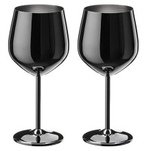 500ml Stainless Steel Wine Glass Goblet 304 Black Color, Metal Cup for Red Wine Champagne Bar Party