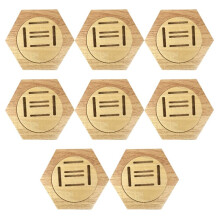 Simple Wooden Medal Rack Hexagonal Wall Medal Rack Decorative Wall Mount Bedroom and Living Room Medal Storage Rack 8PCS