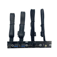 USB 3.0 Front Panel Hub IO Panel 2-Port USB3.0+2-Port USB2.0+1-Port TYPE-C 20G+LED for PC Case Desktop Black