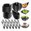 200 Pcs  Appetizer Plates with Spoons Forks Disposable  Dessert Plates Plastic Appetizer Bowls Tiny Black 1