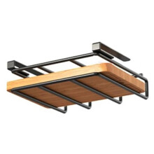 Kitchen Hanging Organizer Rack with Hooks Under Cupboard Paper Towel Hanger Cutting Board Pot Cover Holder Storage Shelf