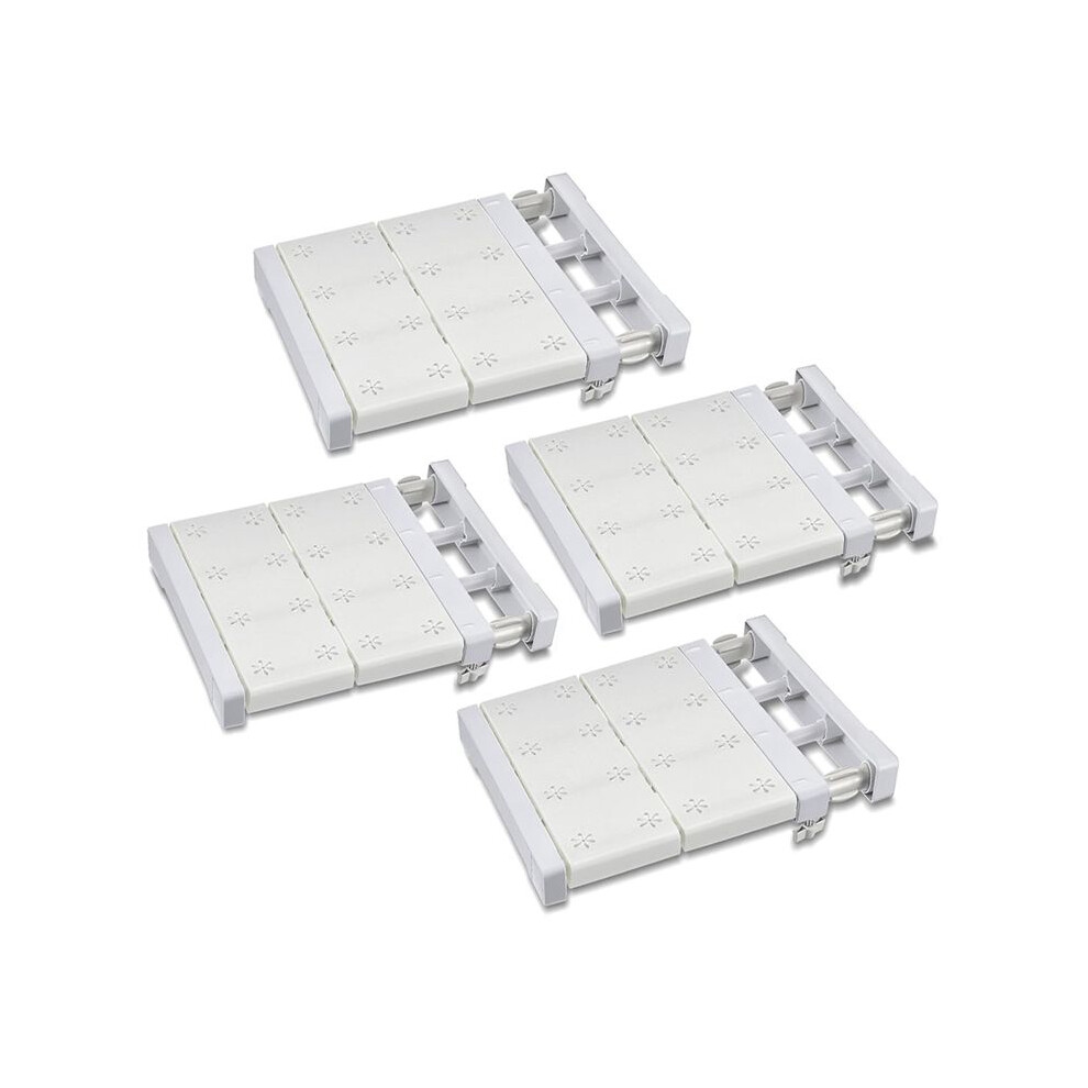 Tauoh 4 Pcs Closet Tension Shelf Rod Expandable Shelf Locker Organizer Adjustable Metal Storage Rack Scalable