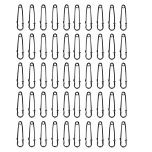 50 Pack of 2-Inch Heavy-Duty Steel Safety Pins - Ideal for Blankets, Clothing, Crafts, and Canvas Work - Black