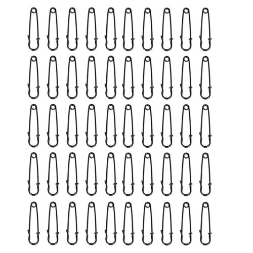 Pacote com 50 Alfinetes de Segurança de Aço Resistente de 2 Polegadas - Ideal para Cobertores, Roupas, Artesanato e Trabalhos em Tela - Preto
