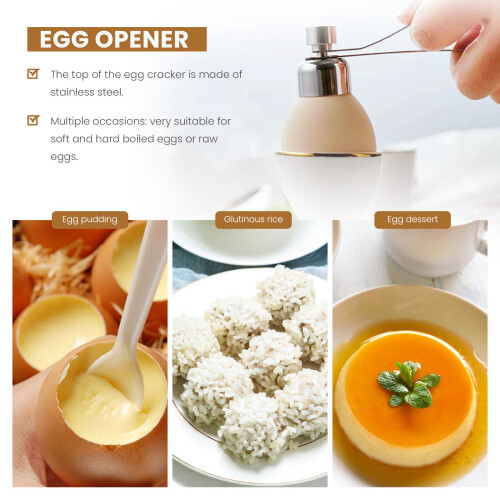 Egg Cutters, Egg Topper Egg Slicer Kitchen Tool Egg Cracker Remover Egg Shells Separator for Hard Soft Boiled Eggs 1