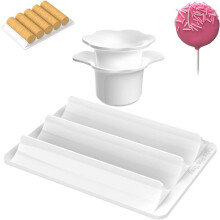 Taartvorm en Duwer met Bakplaat - Set Ronde Taartvormen, Formaat 1,75 Inch, Hoge Capaciteit, Dubbele Holte Taartplaat