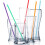 2000Pcs 10.3 Inch Disposable Drinking Straws Plastic Straws Extra Long Assorted Bright Colors for Party Drinking Straws 7