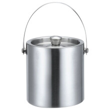 Cubo de Hielo de Acero Inoxidable de Doble Pared con Aislamiento para Enfriar Cerveza, Champán y Vino. Ideal para Bares en Casa.