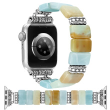 Handmade Beaded Band for Apple Watch Women Boho Vintage Natural Stone Bracelet Strap 42‑49mm