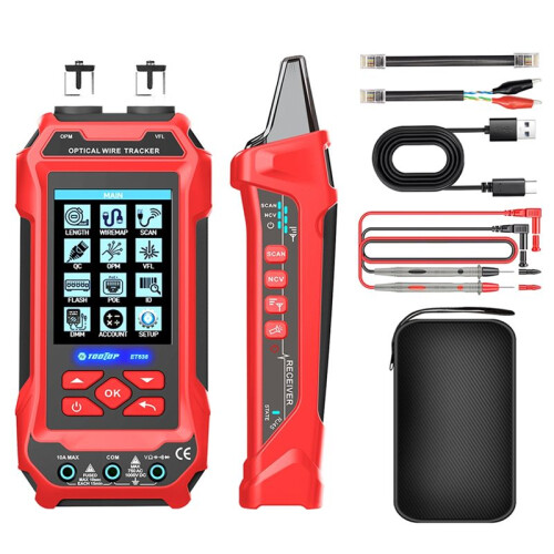 TOOLTOP E638 Multifunctional Network Cable Tester 60000 Counts Multimeter Optical Power Meter 10W Vistal Fault Locator 1