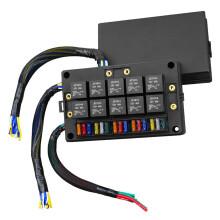 Nieuwe 12V Zekering Relaiskast Stofdichte Relaisblokset met Voorgemonteerde Draden 5-Pins 40A ATC/ATO 15 Zekeringen Universele Auto Vrachtwagen