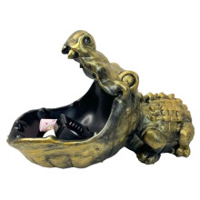 Unique and Crocodile Card and Key Storage Box for Home Decor Gold