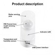 Tuya Zigbee Närvarodetektor med Hållare PIR-Sensor för Människokropp Mikrovågsrörelsesensor Detektering 24 GHz