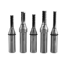 5PCS 1/2 Shank 3 Flutes with Teeth Cutting Straight Router Bit TCT Cutters Woodworking CNC Milling Cutter for Wood