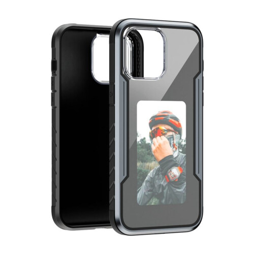 NFC EInk Screen DIY Phone Case Custom Refresh Screen Display Mobile Phone Case Cover para Iphone15Pro Max Cinza