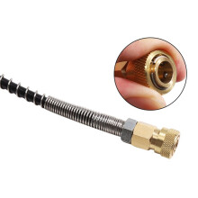 2X Adaptador de Recarga de Estación de Llenado de Aire de Válvula de Carga de Calibre Dual para Tanque M18X1.5 PCP con Manguera de 50cm de Calibre