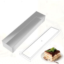 Rectangle Tiramisu Mold Cake Pan with Lid Stainless Steel Long Cake Baking Pan Removable Mousse Mold for Tiramisu