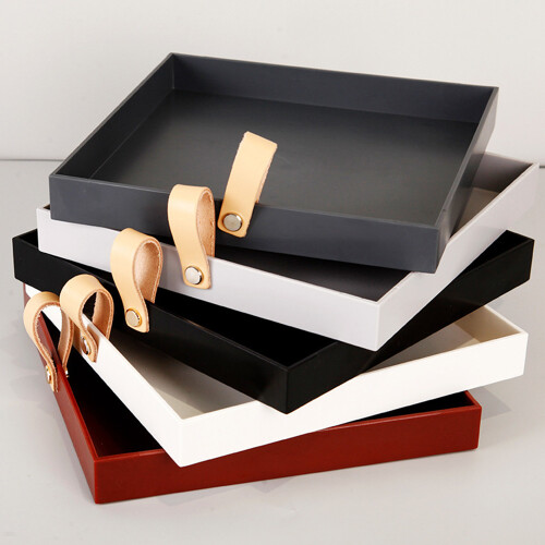 Plateau de Service Carré CréAtif en Cuir PU 1