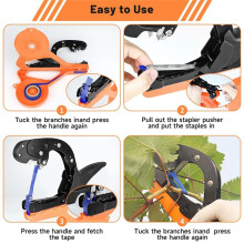 Plant Tying Machine - Plant Tape Tool with Tapes and Staples, Light Weight Plant Vine Tying Tape Machine Tool