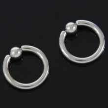 1 Paar Edelstahl Captive Bead Ohrringe Hoop Bcr Studs Piercingschmuck Stahl Farbe, 6G (4Mm) X 16Mm