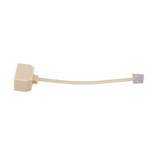 4X RJ11 6P4C 2 Way Outlet Telephone Jack Splitter Adapter Beige