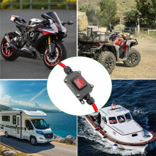 2 Stuks DC12V-24V Waterdichte Inline Schakelaar, Dubbele Circuitregeling, 25A Hoge Stroomsterkte voor Auto- en Scheepvaarttoepassingen