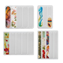 Stampi per Segnalibri In Silicone, Set di 4 Segnalibri Lucidi, Segnalibri In Resina Riutilizzabili per La Creazione di Segnalibri In Resina DIY.